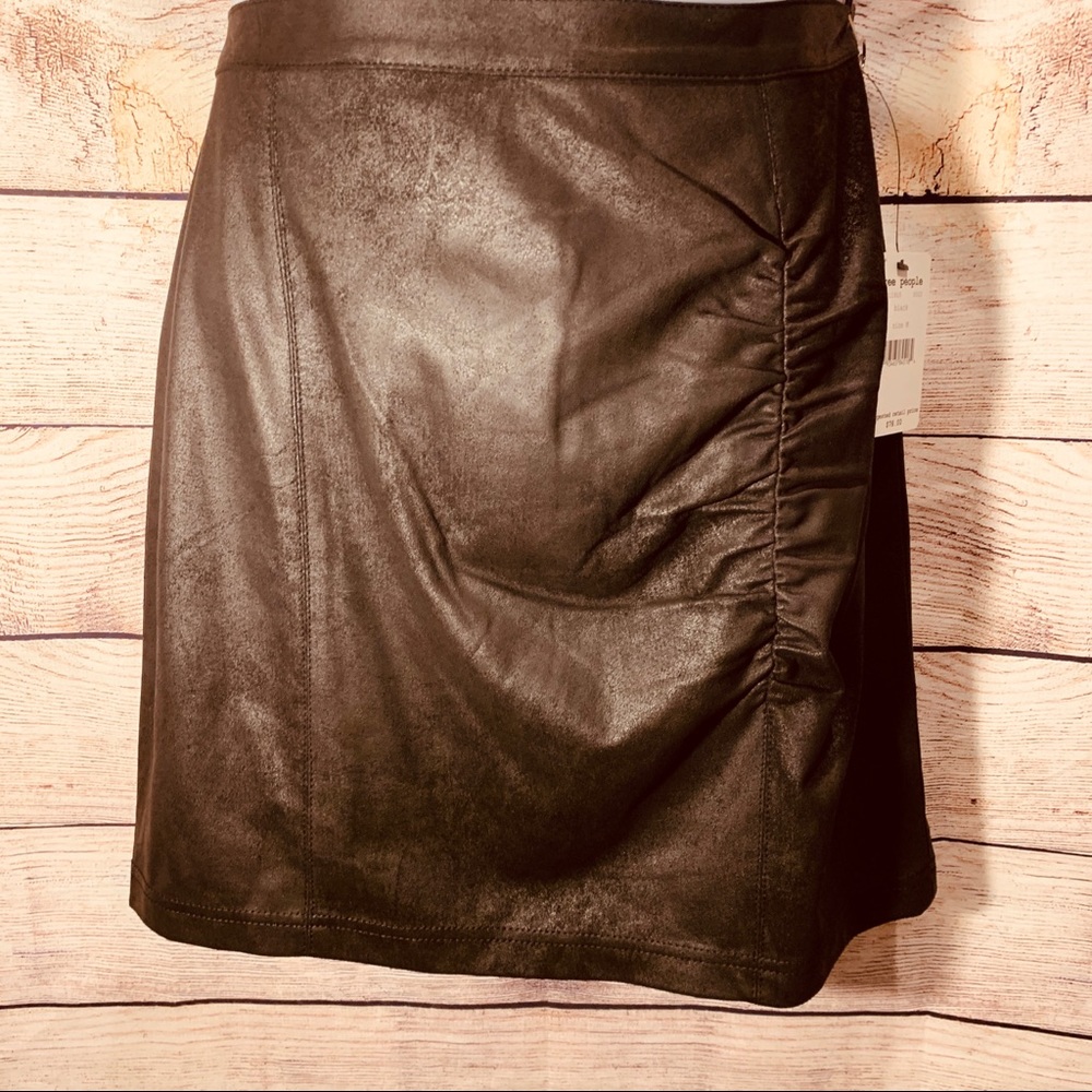 🆕Free People Rumi Ruches Suede Mini Skirt - Picture 3 of 8